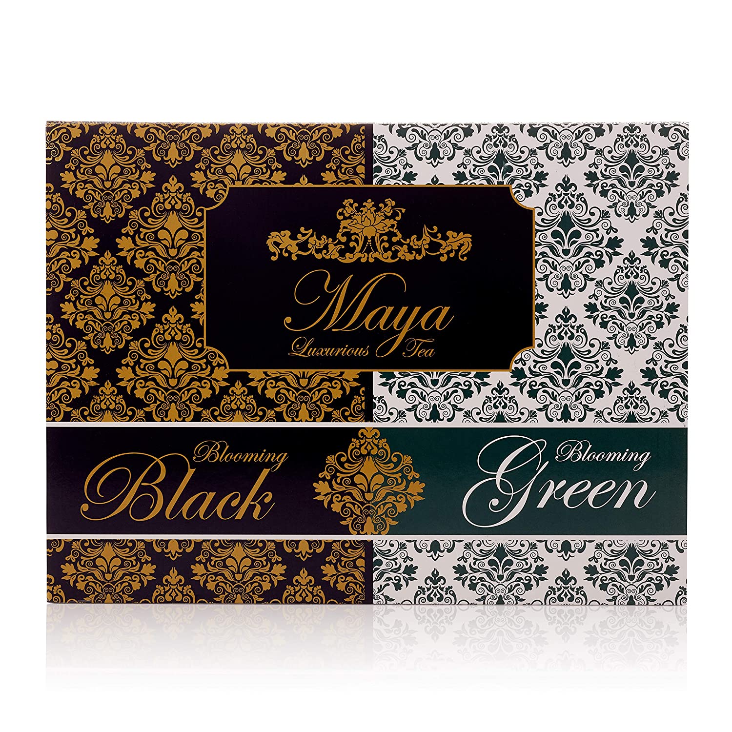TEA Blooming Black & Green, Pack of 12 by Maya Luxurious